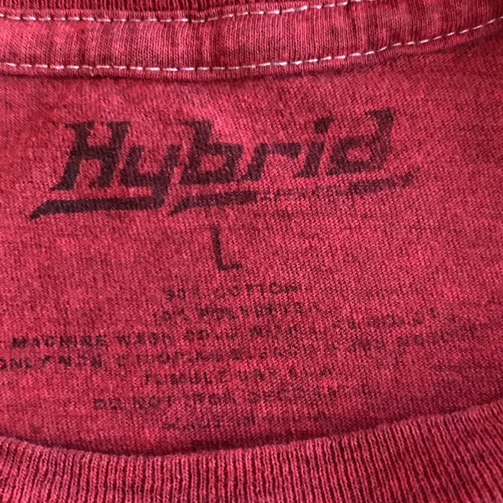Hybrid red Jimi Hendrix tee shirt. Size Large - Picture 2 of 4